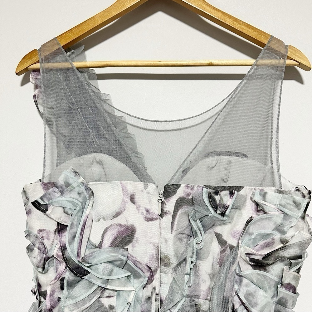 BCBGMAXAZRIA Eva Silk Ruffled Petal Dress Size 8 - Picture 11 of 15